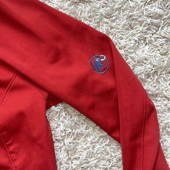 MAMMUT Full Zip Hooded Outdoor Windstopper Soft Shell Jacket Size Small Orange - Picture 3 of 16